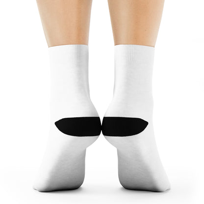 White Crew Socks with Black Heel & Toe — Minimal Everyday Athletic Socks