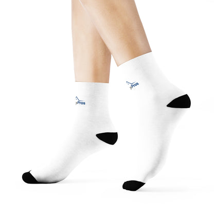 White Crew Socks with Black Heel & Toe — Minimal Everyday Athletic Socks