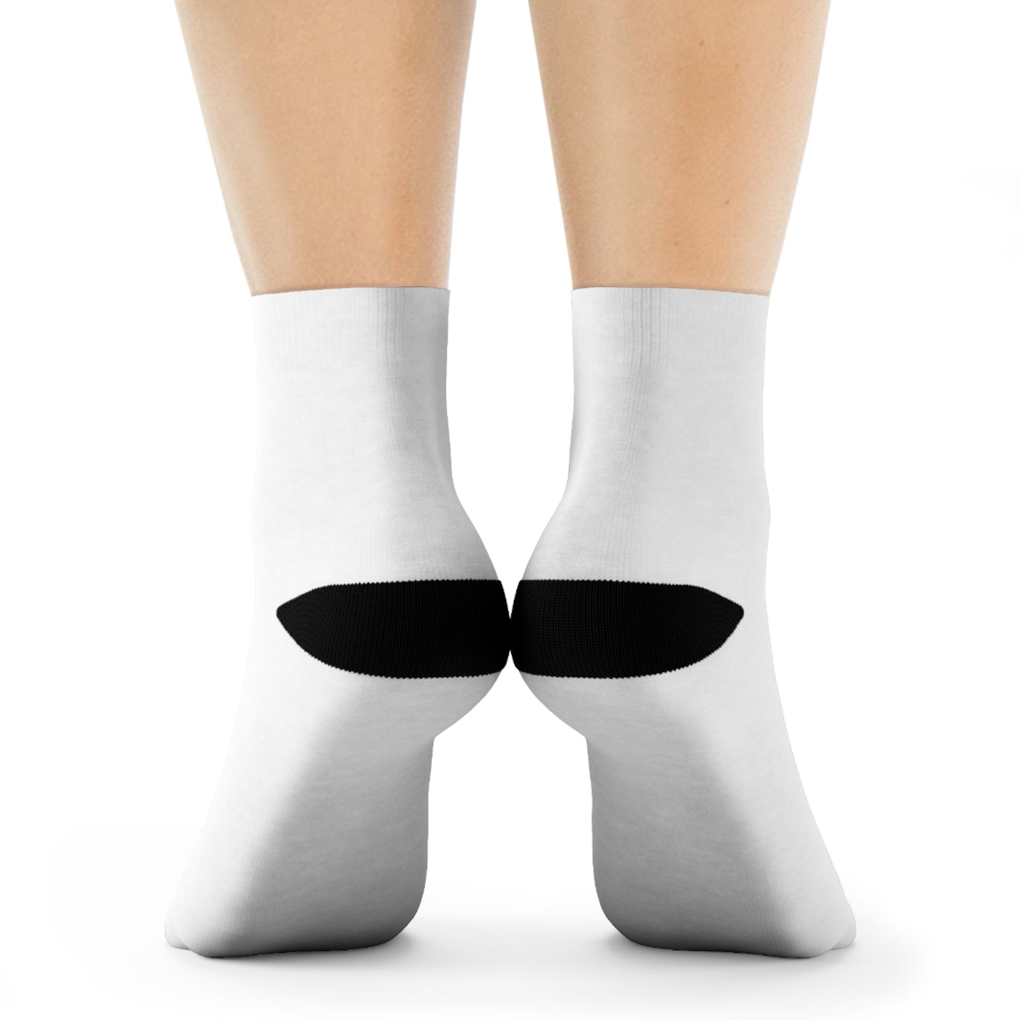 White Crew Socks with Black Heel & Toe — Minimal Everyday Athletic Socks